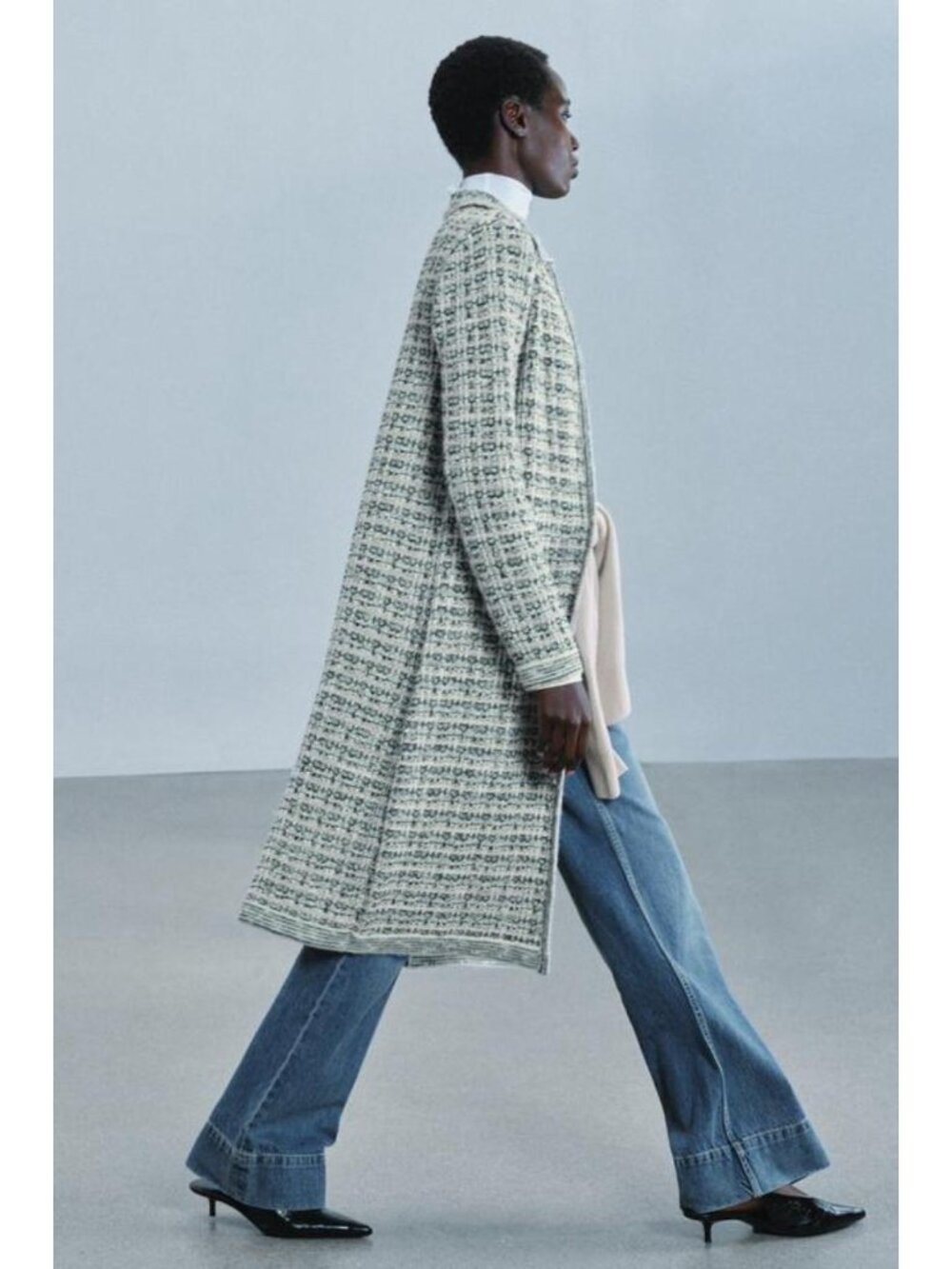ZARA LONG TEXTURED COAT WITH METALLIC YARN 9874/111/500